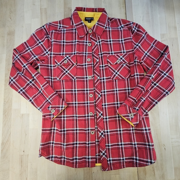 Monkey Sport Men’s Western Flannel Shirt Red Size Large - Picture 1 of 11